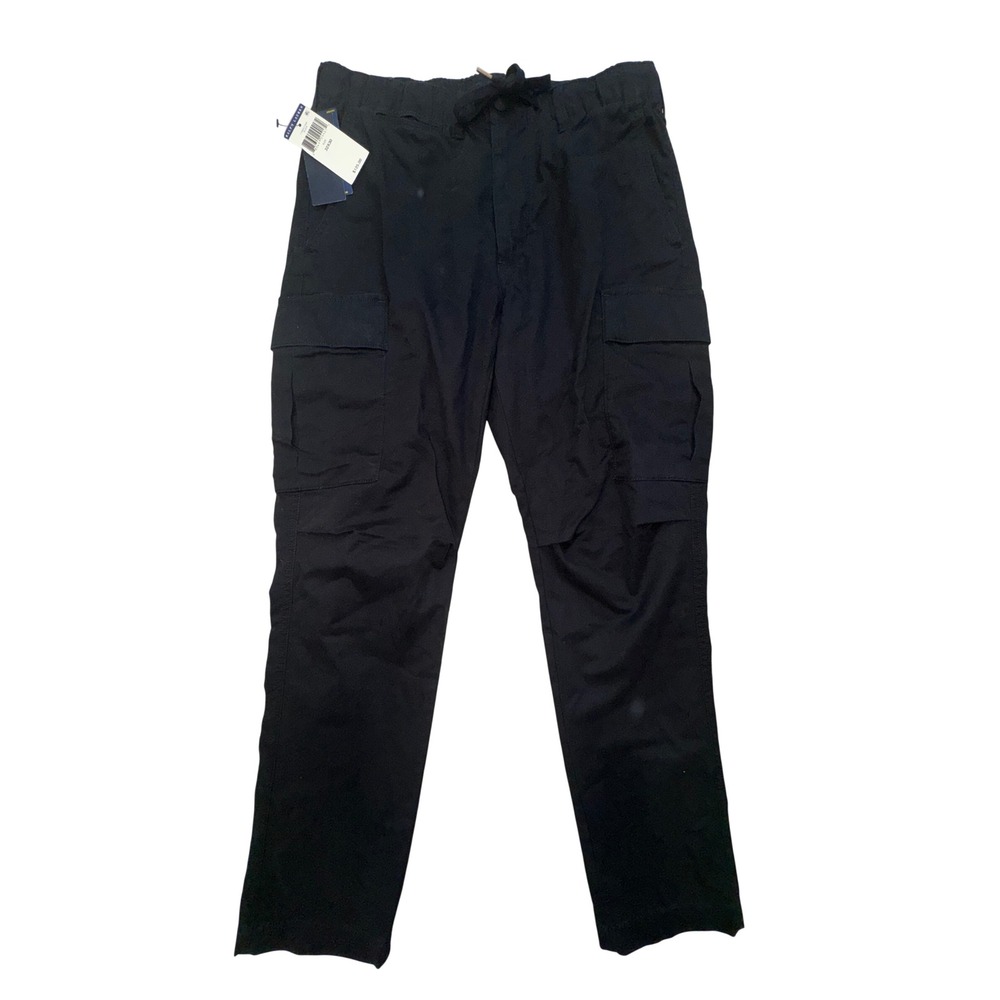 Polo Ralph Lauren Cargo Pants Mens Black Slim Fit Drawstring Waist 32/30 NEW - Picture 2 of 7
